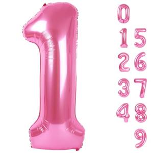 Number Balloons 1, 40 Inch Ballons for Girl Boy 1st 1 11 21 Birthday Decorations Baby Shower Photo Shoot, Pink One Balloons