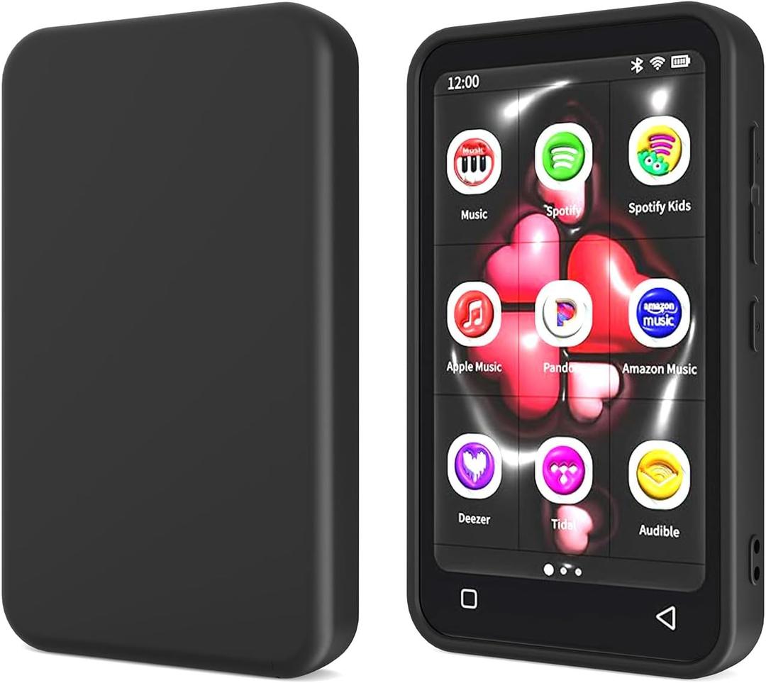 Mp3 Player Case for TIMMKOO Q8, Q5 and Q3E 4.0 inch, Fotosuncy Slim Fit Soft TPU Matte Cover with Cleaning Cloth Black