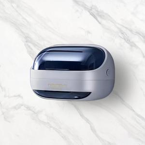 Soap Dish with Lid - Plastic Bar Soap Holder with Drain Tray, Drip-Free Bar Soap Holder for Shower, Ventilated Hygienic Design for Bathroom, Washbin, Kitchen Sink - Keeps Sink Counter Dry (Grey)