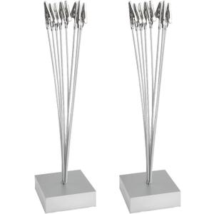 2Pack 8-Branch Tree Style Memo Photo Holder Clip Table Number Holder for Memo Photo Christmas Wedding Card Display (Silver)