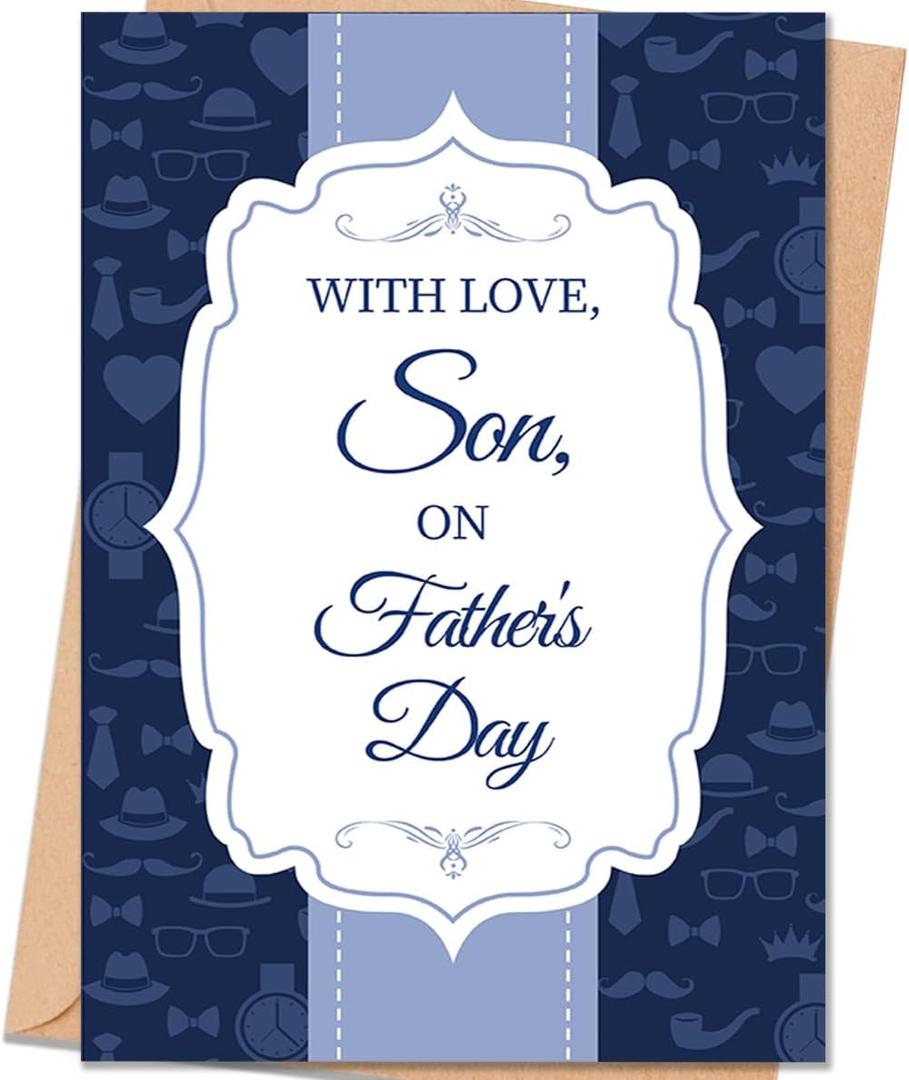 2 x Fathers Day Card for Son, Father's Day Card Gifts for Son