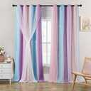 XiDi Curtains for Girls Bedroom Decor 108 Inches Long Colorful Rainbow Blackout Curtains for Kids Princess Nursery Room Unicorn Wall Decor Ombre Grommet Drapes Pink Purple W34 X L108 2 Panels