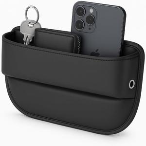 AC4 Universal Car Seat Gap Filler Organizer | Premium PU Leather Storage for Car, SUV & Trucks | Car Pocket Organizer for front seat, Cable Slots, Wallet, Sunglasses & Essentials.