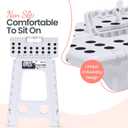 Delxo Folding Step Stool 17.5 Inch White Step Stools for Kids Foldable,Portable Collapsible Step Stool with Handle, Folding Stool for Kitchen Bathroom,Bedroom,Garden