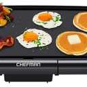 Chefman Electric Griddle with Removable Temperature Control, Immersible Flat Top Grill, Burger, Eggs, Pancake Griddle, Nonstick Easy Clean Cooking Surface, Slide Out Drip Tray, 10 x 16 Inch