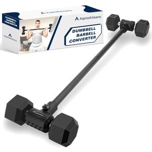 Dumbbell to Barbell Converter, Barbell Bar, Adjustable Barbell, Transform Dumbbells to a Barbell, Adjustable to 200 lb Capacity