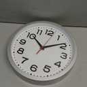 Roymnie Wall Clock Silent Non-Ticking Modern Clock Battery Operated 10 Inch Small Classic Analog Decorative for Kitchen, Bathroom, Office, Bedroom, Home(Silver)