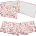 4 Pack Chinoiserie Mahjong Card Holder Chinoiserie Print Mahjong Card Sleeve Large Size(6 1/8x4 3/4) Soft Printed Fabric Scorecard Protector Holder Cover Gifts(Pink and Green)