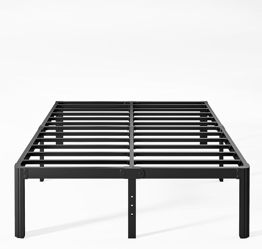 14 Inch High Platform California King Bed Frames No Box Spring Needed, Metal Cal King Bed Frame, Noise Free, Easy Assembly, Heavy Duty, Black