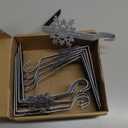 Gisafai Set of 12 Glitter Christmas Mantle Stocking Holders Snowflake Christmas Stocking Hangers Weighted Shiny Metal Fireplace Mantel Non-Slip Hooks for Xmas Party Decoration (Silver)