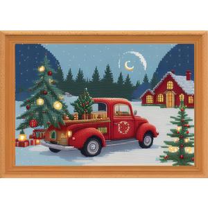 Redxing Stamped Cross Stitch Kits Embroidery kit for Beginners Adults Full Range of Embroidery Patterns Starter Kits DIY Printed Cross Stitch Kits Needlepoint Kits 11CT-Joy Christmas 15.7x19.7 inch