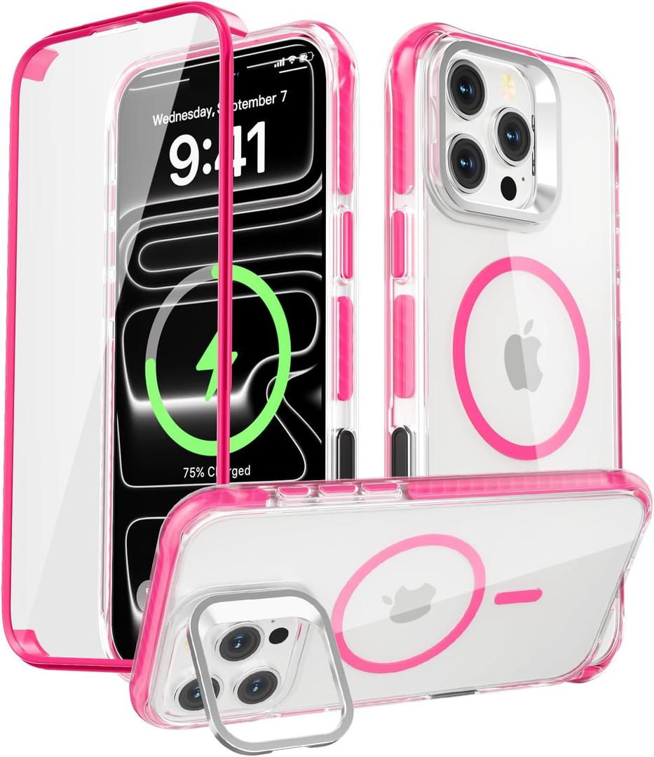 Magnetic for iPhone 16 Pro Max Case, Built-in Screen Protector