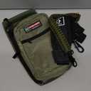 NATURE PIONEOR Water Bottle Holder with Adjustable Strap - 25/32/40oz Insulated Water Bottle Carrier Sling Sleeve with Paracord Handle & 2 Storage Pockets, Hiking, Camping, Gym (Green)