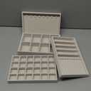 Velvet Jewelry Drawer Organizer Trays  4-Layer Stackable Jewelry Storage Inserts Set, Beige Jewelry Tray Set for Earrings, Rings, Necklaces, Bracelets with Removable Dividers for Dresser & Vanity (Compact (Tablet Size))