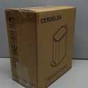 CEROELDA Small Bathroom Trash Can with Lid Soft Close-5L/1.3 Gal Slim Garbage Can-Metal Step Wastebasket-Rectangle Narrow Waste Bin for Office, Bedroom, Toilet, Live Room-Black