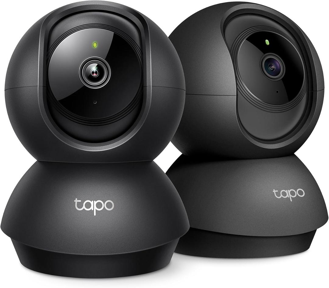 Tapo 2K Indoor Pan/Tilt Wired Security Camera Works as a Baby Monitor & Pet Camera, Motion Detection, 2Way Audio, Siren, Night Vision, No Subscription Local Storage or Optional Cloud, C211 (2Pack)