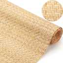 Wesiti 24" x 118" Natural Cane Webbing V Shape Rattan Webbing Roll for Caning Projects Woven Mesh Cane Rattan Material Sheet for Furniture, Chair, Cabinet, Ceiling, Bed, Basket, Door, Brown