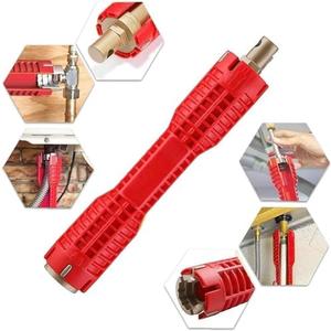 Faucet and Sink Installer（8-in-1）Multi-purpose Wrench Plumbing Tool for Toilet Bowl/Sink/Bathroom/Kitchen Plumbing Repair Installation Hand Tools(red)