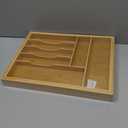 Liviys Cutlery Drawer Organizer for Kitchen Utensils, 13-20 Inches Expandable Bamboo Utensil Tray, Large Wooden Silverware Organizer Insert for Kitchen Drawers