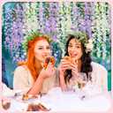 Giegxin 24 Pcs Artificial Wisteria Hanging Flowers 3.6 ft Artificial Fake Wisteria Vine Rattan Hanging Garland Silk Flowers String for Wall Home Wedding Party Greenery Decorations (Purple,White)