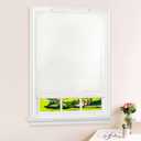 Cordless Solstice Vinyl Roll-Up Blind - 48 Inch Width, 72 Inch Length, Quarter Inch Vinyl Slats - White - Soft Light Filtering Horizontal Windows Blinds for Indoor & Ourdoor by Achim Home Decor