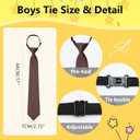 Solid Color Ties for Boys, Adjustable Pre-Tied Necktie Aged 8-12 Kids Boys Tie for Party Wedding School Graduation (Black)