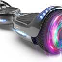 Hoverboard Certified HS2.01 Bluetooth Flash Wheel with LED Light Self Balancing Wheel Electric Scooter (Chrome Black)