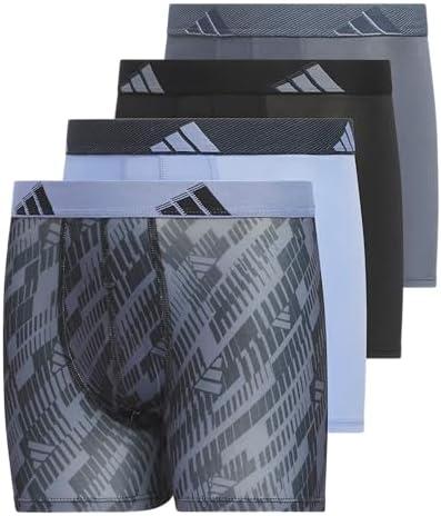 adidas Boys' Performance Boxer Briefs Underwear for Kids (4-Pack), Large