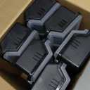 Hushee 6 Pcs Screw Organizer Box with Lid 4 Compartments Tool Bin Divider Plastic Stackable Hardware Organizer Small Part Storage Sorting Screw Box for Garage Workbench Craft Storage (Black)