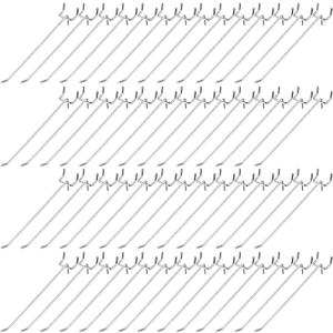 Funrous 100 Pack Peg Board Hooks Stainless Steel Pegboard Hooks Shelving Display Hanging Peg Board Holders for 1/8 and 1/4 Garage Storage Tools Organizer(8 Inch)