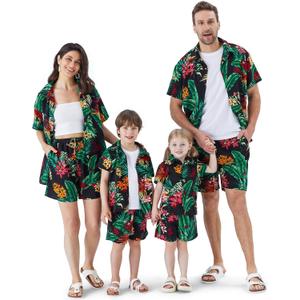 PATPAT Family Matching Outfits Hawaiian Dad and Me Beach Tropical Plant Allover Flower Print Shirt and Shorts Set (Small, Classic Black) PATPAT Family Matching Outfits Hawaiian Dad and Me Beach Tropical Plant Allover Flower Print Shirt and Shorts Set (Small, Classic Black)