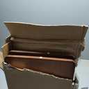 HollyHOME Bamboo TV Stand with Storage for TVs up to 65'', Modern Entertainment Center with 2 Open Shelf, Accent Media Console Table for Living Room, Bedroom, 55"(L), Walnut