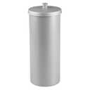 iDesign Freestanding Bathroom Toilet Paper Storage Holder with Lid for 3 Extra Rolls, Silver