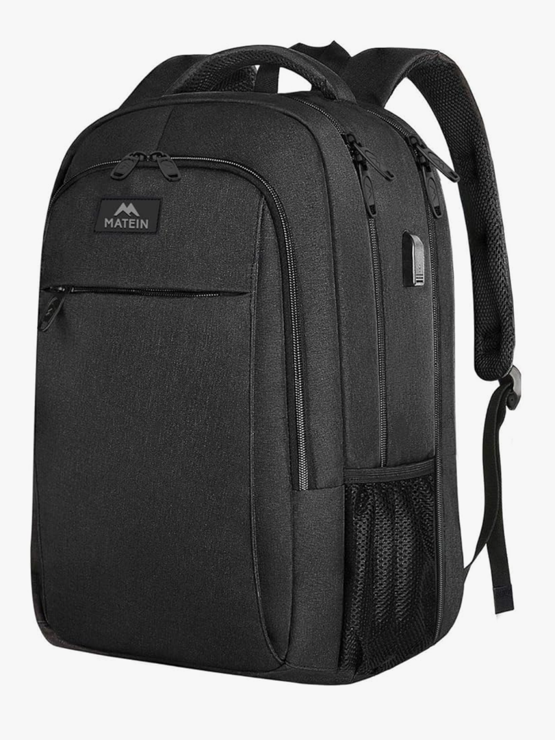 MATEIN Extra Large Travel Backpack, TSA Friendly 18.4 Inch Laptop Backpack with USB Charging Port, Anti Theft Flight Approved Business Work College Computer Big Bag for Women Men, Black