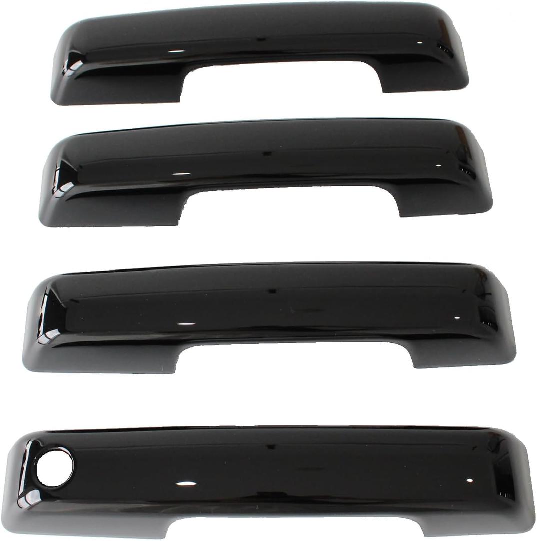 AUCERAMIC Gloss Black Exterior Door Handle Covers Trim Fit for Ford F-150 Bronco 2021-2025, for Ford F-250 F-350 F-450 F-550 Super Duty 2023-2025 (Without Passenger Side Keyhole and Smart Keyhole)