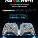 Bcofo Wireless Mobile Game Controller for iOS/iPhone/Android/Cell Phone/Switch/Laptop, Gaming Gamepad with Phone Clip for Gamers, Hall Effect Triggers, Wired PC Control, with RGB LED Lighting/Vibration/6-Axis Gyro/Turbo (White)