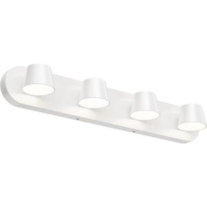 URSOLA 4 Light Bathroom Vanity Light LED White Wall Light Fixtures Up and Down Rotatable Dimmable 27 inch Bathroom Lighting