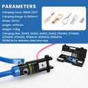 16T Hydraulic Battery Cable Crimper 8 AWG to 600 MCM Hydraulic Crimping Tool Cable Lug Crimper Electrical Terminal Wire Crimper with 13 Pairs of Dies Kit, Blue