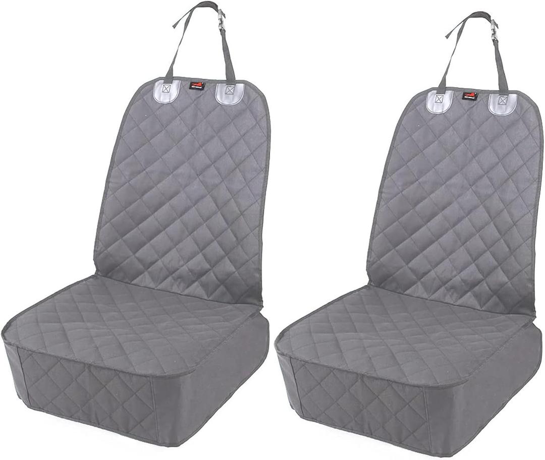 HONEST OUTFITTERS Dog Car Seat Cover 2 Pack, Waterproof Front Seat Car Cover for Cars, Trucks, and Suvs, Pet Front Cover for Cars, Nonslip Dog Seat Cover Grey