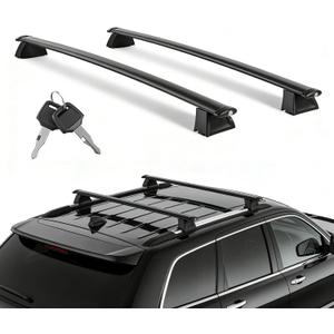 Heavy Duty Lockable Roof Rack Cross Bars Compatible with Jeep Grand Cherokee 2011-2021 (with Grooved Side Rails), Aluminum Crossbars w/Locks Rooftop Cargo Bag Kayak Luggage