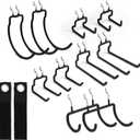 Pegboard Hooks with Extension Straps, Heavy Duty Organizer Pegboard Accessories Fit for 1/4" Pegboard, Peg Board Tool Utility Hangers for Power Tool, Drill, Bag, Cord