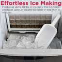 Frigidaire Ice Maker EFIC452, Countertop Stainless Steel Ice Maker with Transparent Window, Clear Ice Cube Maker with 40 lbs. Capacity, Ice Maker Machine – 14.8" D x 11" W x 14.1" H (Black)