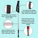Aihoye Hiking Trekking Poles, 2 Pack Collapsible, Lightweight, Anti Shock, Hiking or Walking Sticks, Adjustable Hiking Pole for Men and Women, with 10 Replacement Tips (Silver)