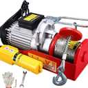 Small Home Electric Lifting Hoist, 510W Mini Electric Cable Lift, 220V Indoor Crane, Electric Winch with Wire Controller and Automatic Brak,200KG/12M