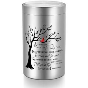 SOITIS Small Urns for Human Ashes Keepsake, 3.54 Inch Mini Urn for Human Ashes, Memorial Keepsake for Men Women, Cremation Urns for Adult Female Male - Tree of Life Silver Funeral Urn