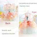 Rainbow Butterfly Dog Dresses for Small Dog Girl Puppy Lace Tutu Princess Dress Cat Outfit Pet Butterfly Costume for Kitten Chihuahua Yorkie Pomeranian (Pink, X-Large)