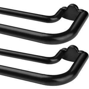 Double Curtain Rods 2 Pack 48 to 84 Inches, HOTOZON Blackout Double Curtain Rods for Windows 36 to 80 Inches (3-6.6 ft), 6/8 Inches Wrap Around Room Darkening Telescoping Drapery Rod, Black