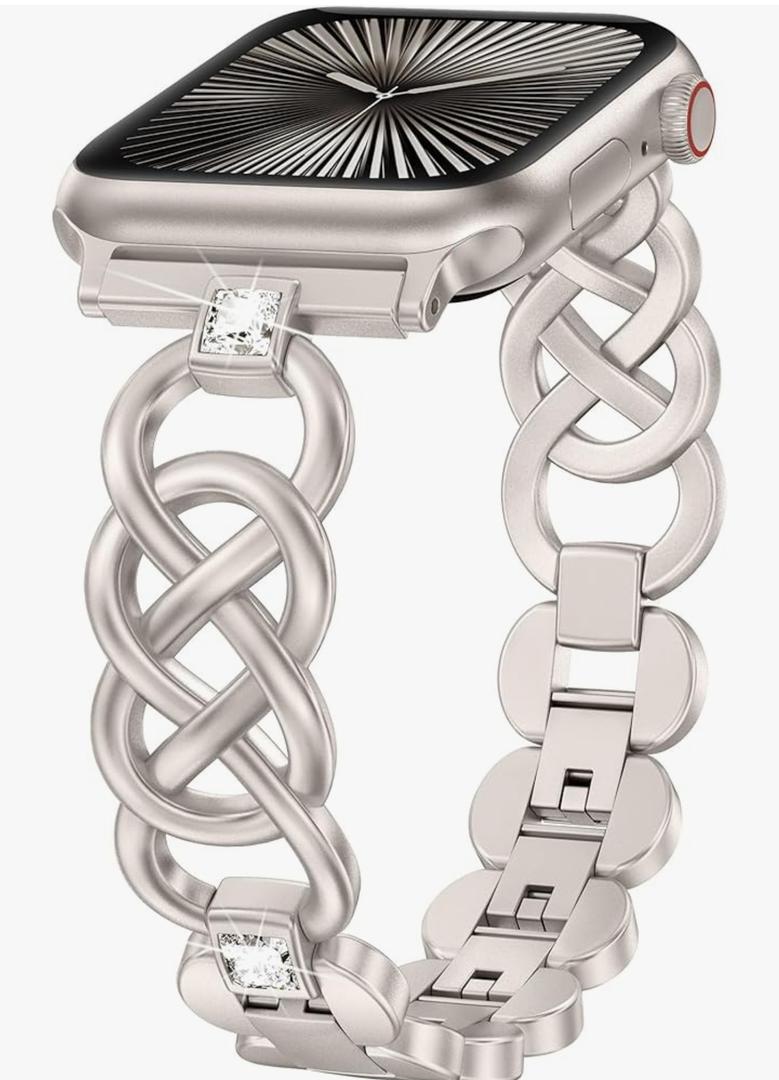 Moolia Elegant Celtic Knot Strap Compatible with Apple Watch Band 42mm Sparkling Braided Metal Women Replacement Bracelet for iWatch Series 3