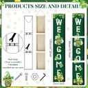 WovWeave St. Patrick's Day Porch Sign Green Wooden Welcome Porch Decor Shamrocks Door Sign 47 Inch Welcome Hanging Decor St. Patrick Decoration Outdoor Indoor for Party Front Door Wall Home(Gnome)