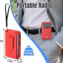 PRUNUS J-211 Portable Radio AM FM with USB Charging and AA Battery Operated, Transistor Radio, Strong Reception& Clear Speaker, Headphone Jack, Back Clip, Lanyard, Small radios Portable AM FM